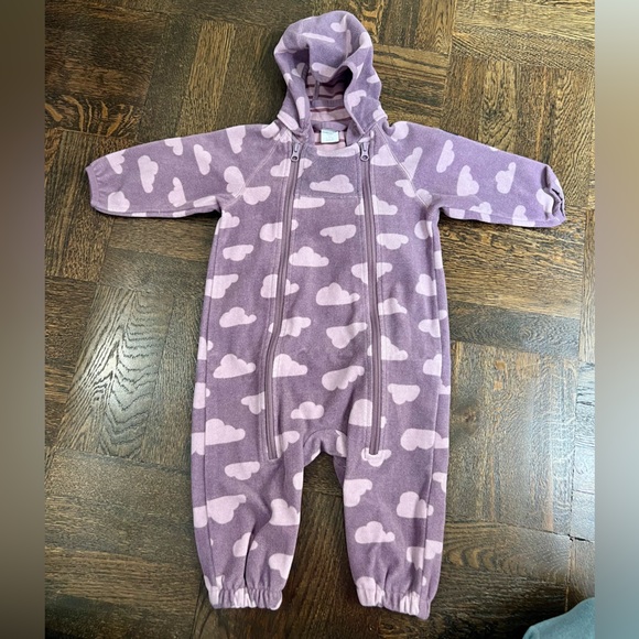 Polarn O. Pyret Other - Polarn O. Pyret Cloud Print Fleece One-Piece – 9–12M